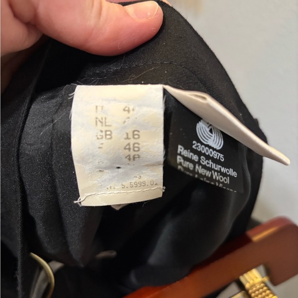 Vintage 80s does 40s Black Wool Accordion Pleat Kick Pleat Midi Skirt L EUC - Picture 8 of 8